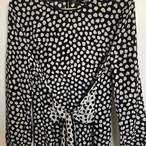 Printed Silk Top with Tie